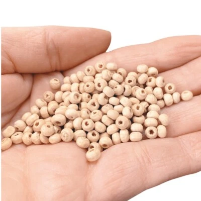 Plain Natural Beads,  30 grams,4.5 x 3mm approx 1000 beads, beading crafts W465 - Image 1 of 2