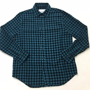 CLOUDVEIL Mountain Works Flannel Shirt Men's M Aqua Blue Gingham Check Plaid - Picture 1 of 15