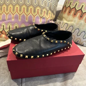 Original Valentino Garavani Slipper Slides Gr 38 Neuwertig Schwarz Mit Rechnung - Bild 1 von 9