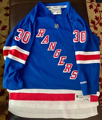 New York Rangers Henrik Lundqvist 球衣蓝色青少年尺寸 L/XL NHL 青年曲棍球 — 第 1/4 张图片