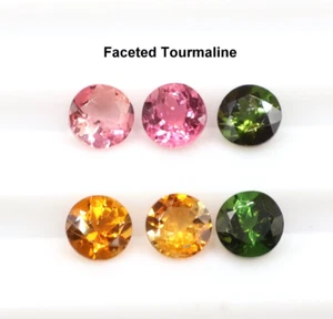 Pietra Multi Tormalina 5 mm Taglio Tondo Pietra Taglio Tormalina Originale 6 Pezzi 3,40 Ct - Foto 1 di 8