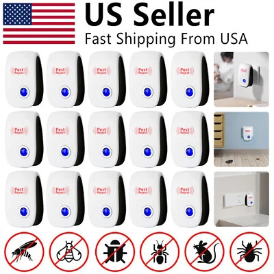 LOT Ultrasonic Pest Reject Home Control Electronic Repellent Rat Mice Repeller - Image 1 of 4