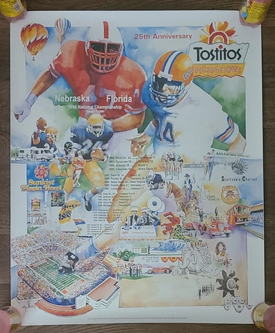 1995 Tostitos Fiesta Bowl Championship 25th Anniversary 24x30 Original Poster Cover