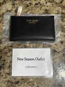 Kate Spade New York Staci Saffiano Leather Med Compact Bifold Wallet Black NEW - Picture 1 of 14