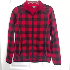 Eddie Bauer leichte Jacke rot schwarz Büffel kariert Fleece gefüttert S - Bild 1 von 9