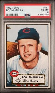 1952 Topps Roy McMillan PSA 6 EX-MT (JUST GRADED) AMAZING CARD! Reds #137