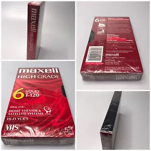 NUEVO - Cinta de casete de video VHS en blanco Maxell T-120 alto grado 6 horas - Paquete de 1 - Imagen 1 de 5
