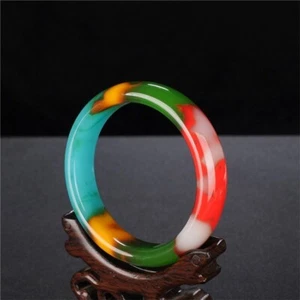 Pulsera de jade 100 % natural Boi multicolor AAA JADE pulsera de jade ø62 mm Reino Unido - Imagen 1 de 8