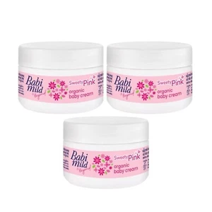Baby Cream Babi Mild Sweet Pink Organic Gentle & Nourishing Free Harmful 3x50g - Picture 1 of 9