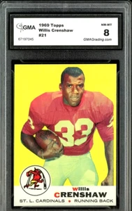 1969 Topps Football #21 Willis Crenshaw St. Louis Cardinals GMA 8 NM-MT & Bonus - Picture 1 of 2
