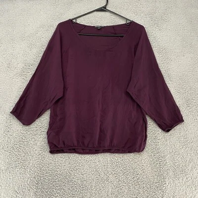 James Perse Top Womens 1 / Small Plum Purple Dolman Sleeve Elastic Waist Blouse Foto 1 de 4