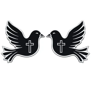 Dove Emblem, Religious Christian Badge Decal for Car, Truck, SUV 2pc Set White - Picture 1 of 6