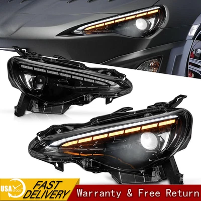 For 2012-2020 Toyota 86 Subaru BRZ Scion FR-S LED Headlights Sequential Pair - Image 1 of 4