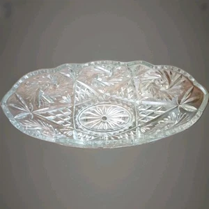 Vintage Etched Cut Glass Fruit Bowl No Base - Picture 1 of 7
