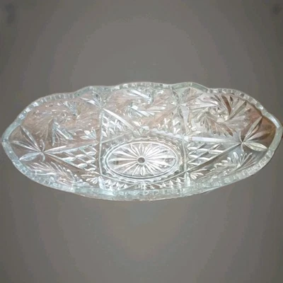 Vintage Etched Cut Glass Fruit Bowl No Base - Image 1 of 4