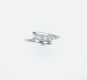 3 mm Round Multi Stone Bypass Sterling Silver Mother's Ring - Picture 1 of 6