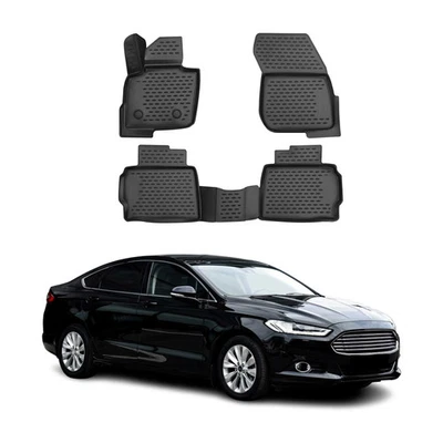 OMAC Tapis de sol pour Ford Mondeo mk5 2014-2022 en caoutchouc Noir - Photo 1/4