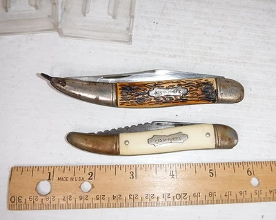 Colonial Brand Fish Knife Lot of two Knives Folding Scaler Hook - Image 1 of 4