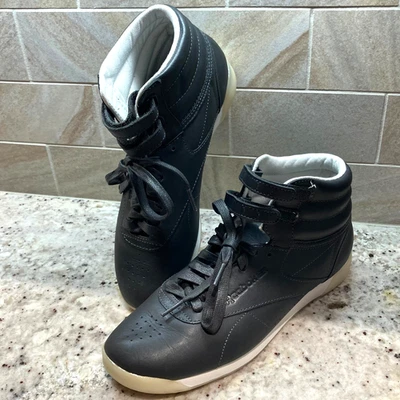 Women's Reebok Classic Freestyle F/S Hi Face 35 Leather Hi Top Sneakers, Size 9 - Image 1 of 4
