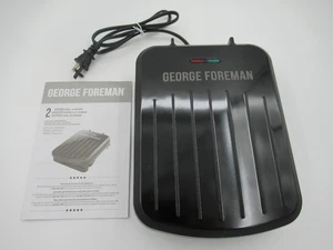 George Foreman 2-Serving Classic Plate Electric Indoor Grill and Panini Press - Picture 1 of 11