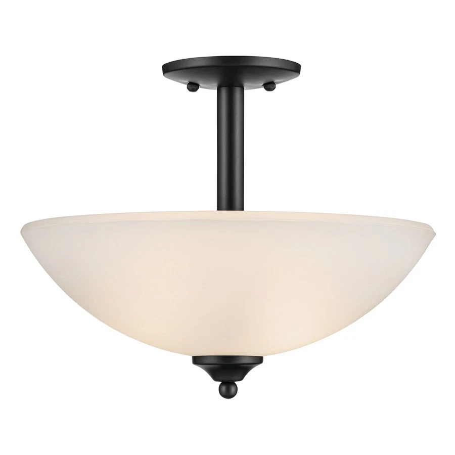 Kichler Jolie 2 Light Pendant/Semi Flush, Black/Clear Satin Etched - 43641BK - Image 1 of 1