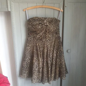 Red Herring Mini Bustier Dress Sz 10 Leopard Print Chiffon New - Picture 1 of 6