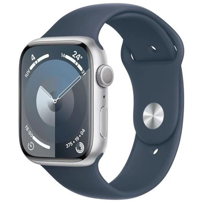 Apple Watch Series 9 GPS Cassa 45mm in Alluminio Argento con Cinturino Sport Blu - Photo 1/4