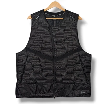 Nike Aeroloft ADV Gilet Mens XL Black Down Fill Running Body Warmer Full Zip - Image 1 of 4