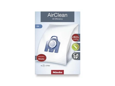 Miele 10123210 Airclean 3D Efficiency Dust Bag, Type GN, 4 Bags & 2 Filters, Whi - Image 1 of 4