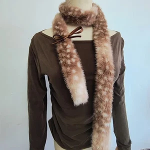 Sciarpa lunga in pelliccia sintetica Y2K accessorio moda invernale per donna ragazza stile - Foto 1 di 8