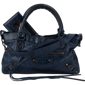 Balenciaga Blue Leather City Handbag Tasche - Bild 1 von 12