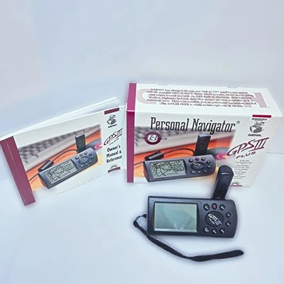 Garmin GPS III Plus Personal Navigator w/ Box, Manual, Bundle Tested & Working - Image 1 of 4