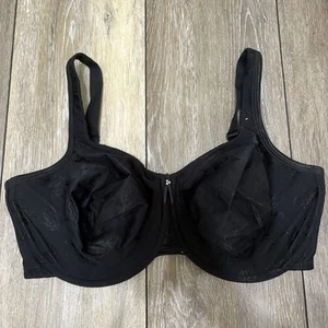 Wacoal Minimizer Underwire Bra Size 38DDD Black 85130 Bow Pearls Florals - Picture 1 of 7