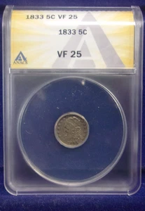 1833 Capped Bust Half Dime ANACS VF 25 - Picture 1 of 4