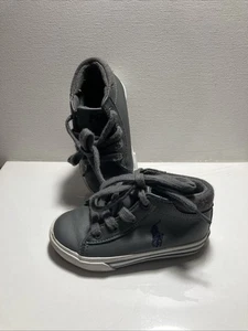 Polo Ralph Lauren graue Leder Kleinkind Turnschuhe Größe 6,5 so süß! - Bild 1 von 6