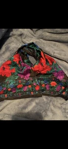 Damen Vintage Seidentuch Maße 10/50 Seide Blumen  - Bild 1 von 12