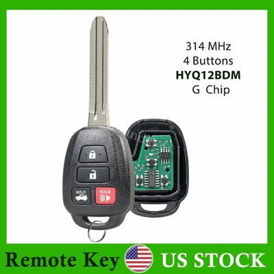 Para Toyota Camry 2012 2013 2014 Mando a distancia Llavero Entrada 4B HYQ12BDM G Chip Foto 1 de 4