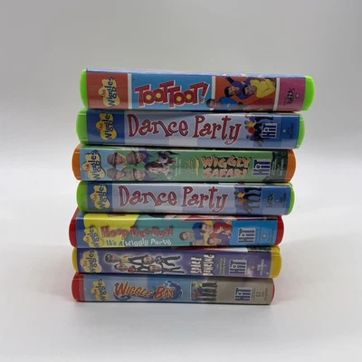 The Wiggles VHS Tape Lot Of 7 Wiggle Party Toot Magical Adventure Dance Safari - Image 1 of 3