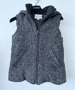 Country Road Women Black Grey Wool Puffer Vest Hoodie Regular Fit VGC Size XXS - Picture 1 of 10