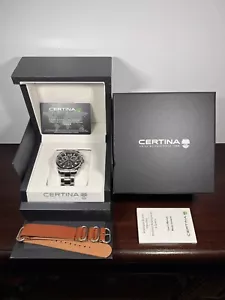CERTINA Swiss DS ROOKIE Men’s Black Dial Chrono Quartz Bracelet Watch 100m Ø40mm - Picture 1 of 16