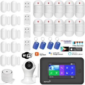 Y58 Tuya WiFi APP GSM Touch Keyapd Wireless Home Security Alarm System+IP Camera - Picture 1 of 12