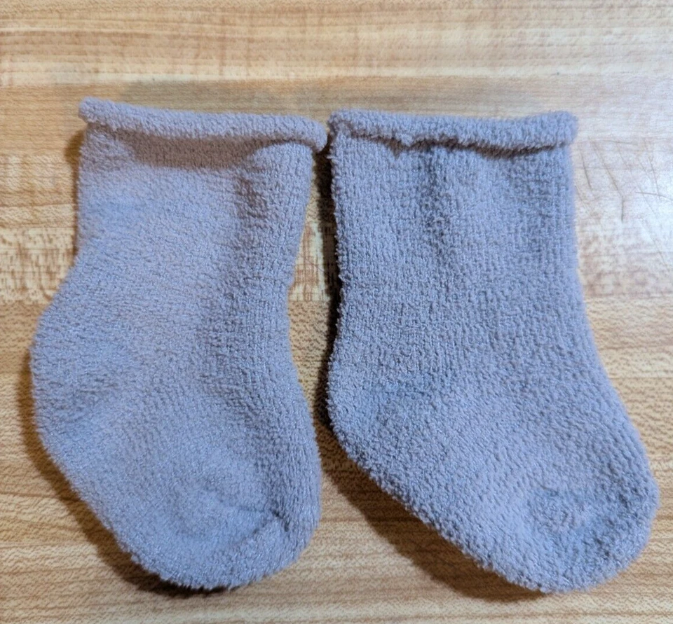Unbranded Baby Boy Size 0-6 Months Cotton Blend Terry Cloth Gray Booties - Image 1 of 1