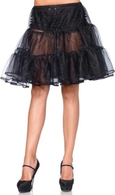 Falda enagua Leg Avenue negra hasta la rodilla talla única ¡NUEVA! Foto 1 de 4