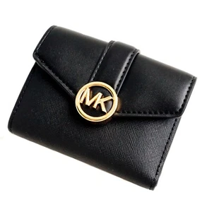 Michael Kors Portemonnaie Geldbörse Geldbeutel Carmen MD Flap Blfld Schwarz neu - Photo 1 sur 10