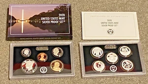 2020 Mint SILVER PROOF Set COMPLETE with COA 10 Coins ORIGINAL BOX - Picture 1 of 5