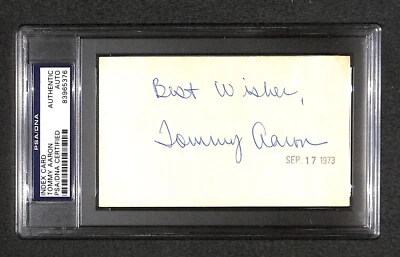 Tommy Aaron "1973 Masters Winner" vintage from 73 SIGNED AUTOGRAPHED 3X5 PSA/DNA - Image 1 of 3