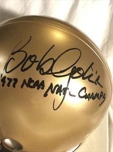 Bob Golic FIRMADO NOTRE DAME LUCHA IRLANDÉS MINI CASCO 1977 CAMPEÓN NACIONAL B - Imagen 1 de 4