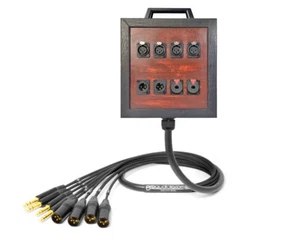 8-Ch Wooden Wall Box | Mogami 2932 & Neutrik Gold | Premium | Black | 15 Feet - Picture 1 of 1
