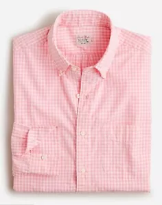 Camisa J.Crew Elastizada Secreta Lavada Delgada Algodón Popelina Rosa Guinga Talla M - Imagen 1 de 6