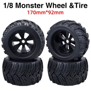 4x 17mm Hub Rad Felge Reifen für 1/8 Monster Truck Traxxas HSP HPI Racing RC Car - Bild 1 von 26